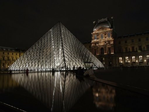 France Paris Louvre night