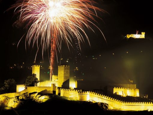 Switzerland Bellinzona Fireworks