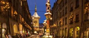 Switzerland Bern Street Night