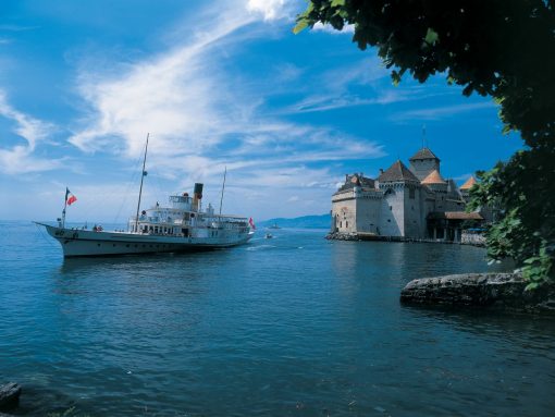 Switzerland Chillon Castle Boat