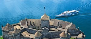 Switzerland Chillon Castle Panorama