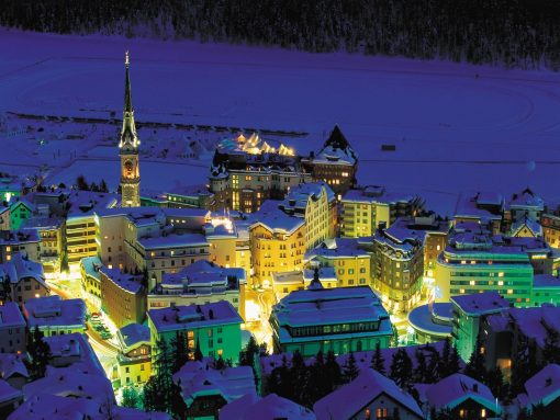 Switzerland St Moritz Winter Night